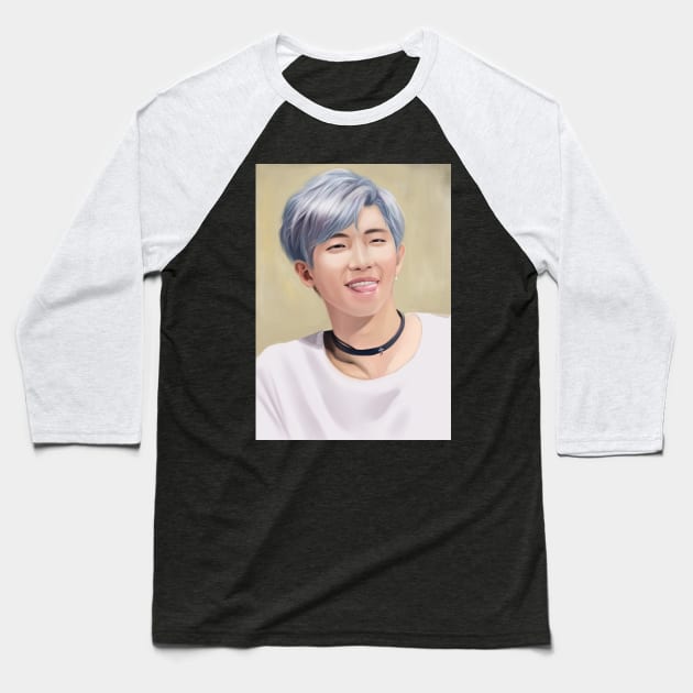 BTS KPOP RM RAP MONSTER SMILE NAMJOON Baseball T-Shirt by moonquarius